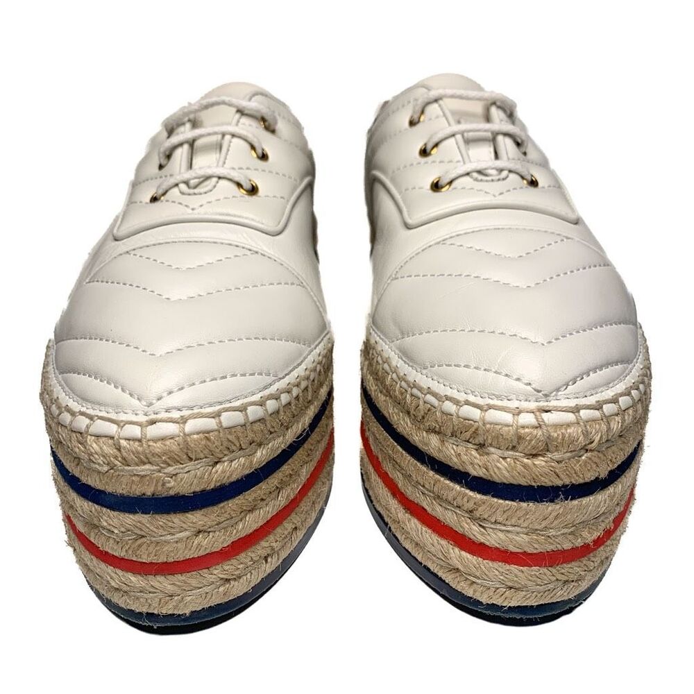 Gucci White Espadrilles with Multicolor Stripes - Picture 4 of 12